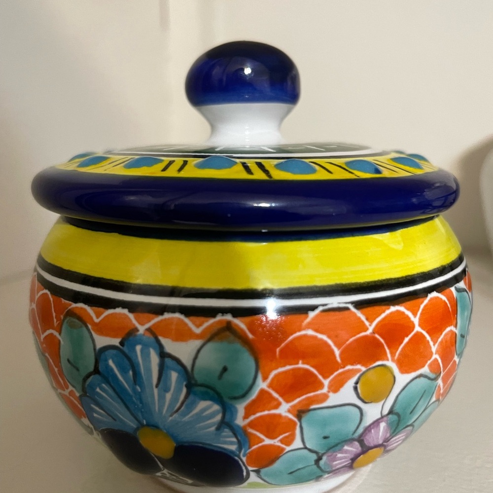 Colorful Ceramic Lidded Jar